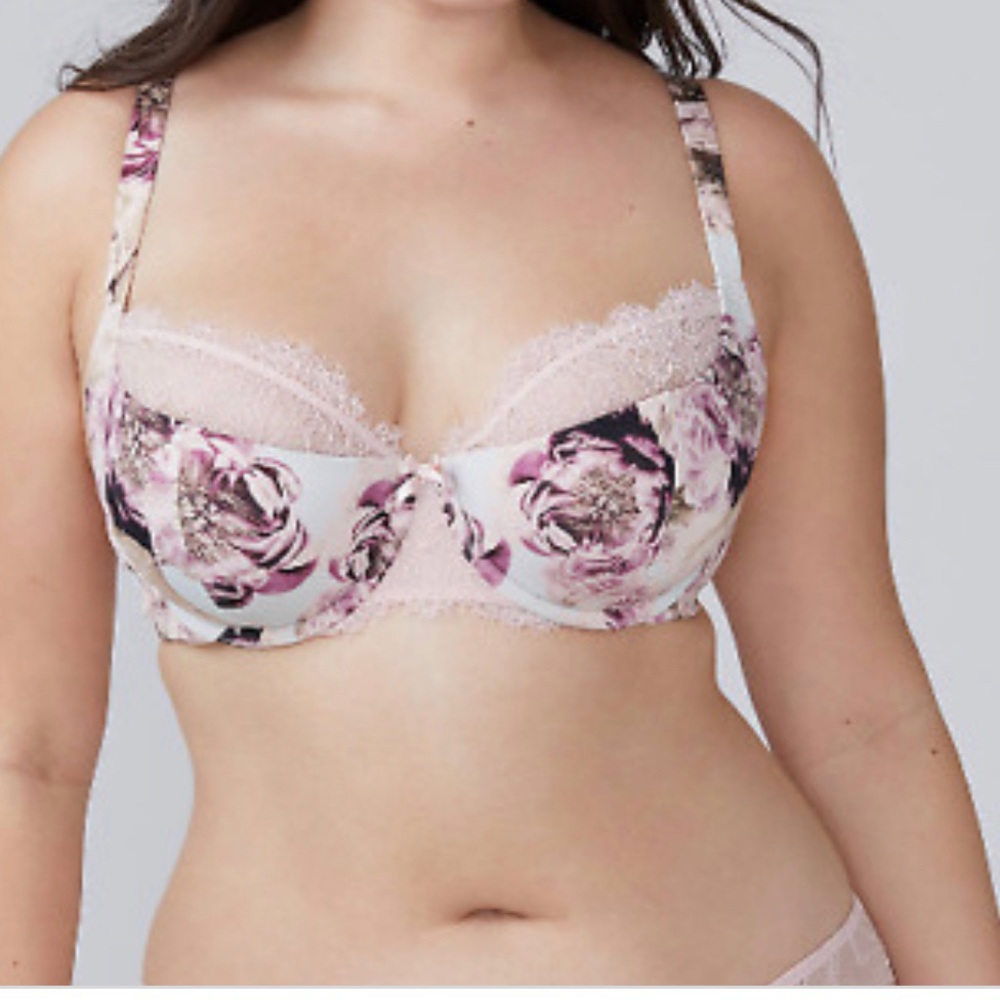 Cacique Floral Pink French Balconette Bra 46DD